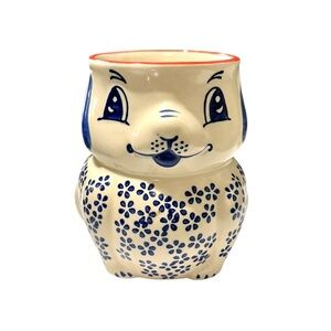 Anthropologie Yokohama Studio Hand Painted Ceramic Dog Mug
